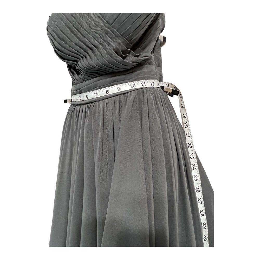 JJ’s House Formal Flowing Strapless Prom Gown Dark Gray, Size 5 - Picture 4 of 8